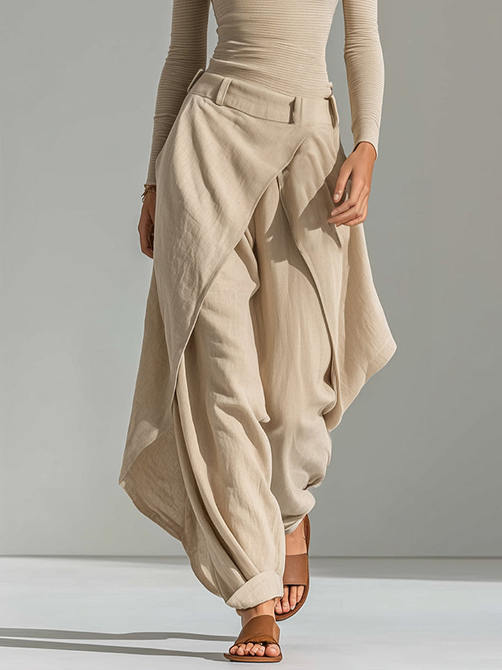 Boat Neck Layered Pants Set