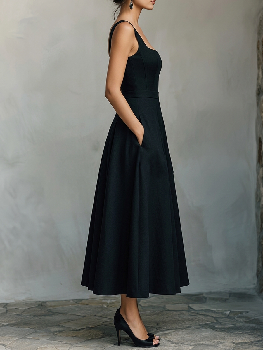 Square Neck Swing Maxi Dress
