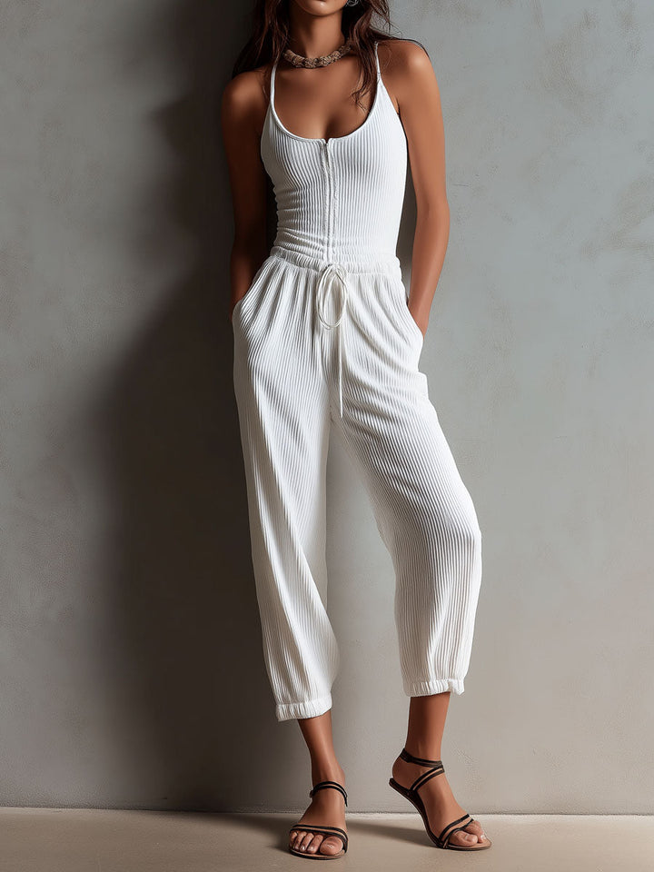 Minimalist Drawstring Everyday Jumpsuit