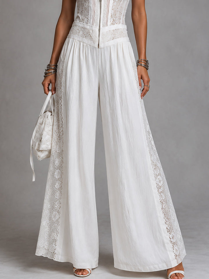 Retro Stand-Collar Wide-Leg Jumpsuit