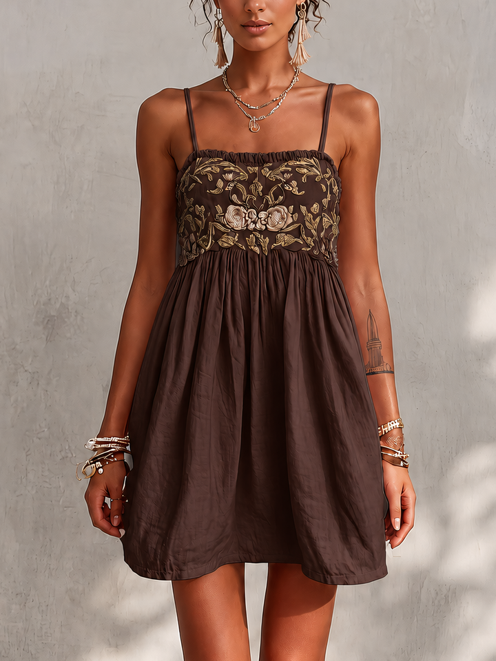 Embroidered Cami Mini Dress