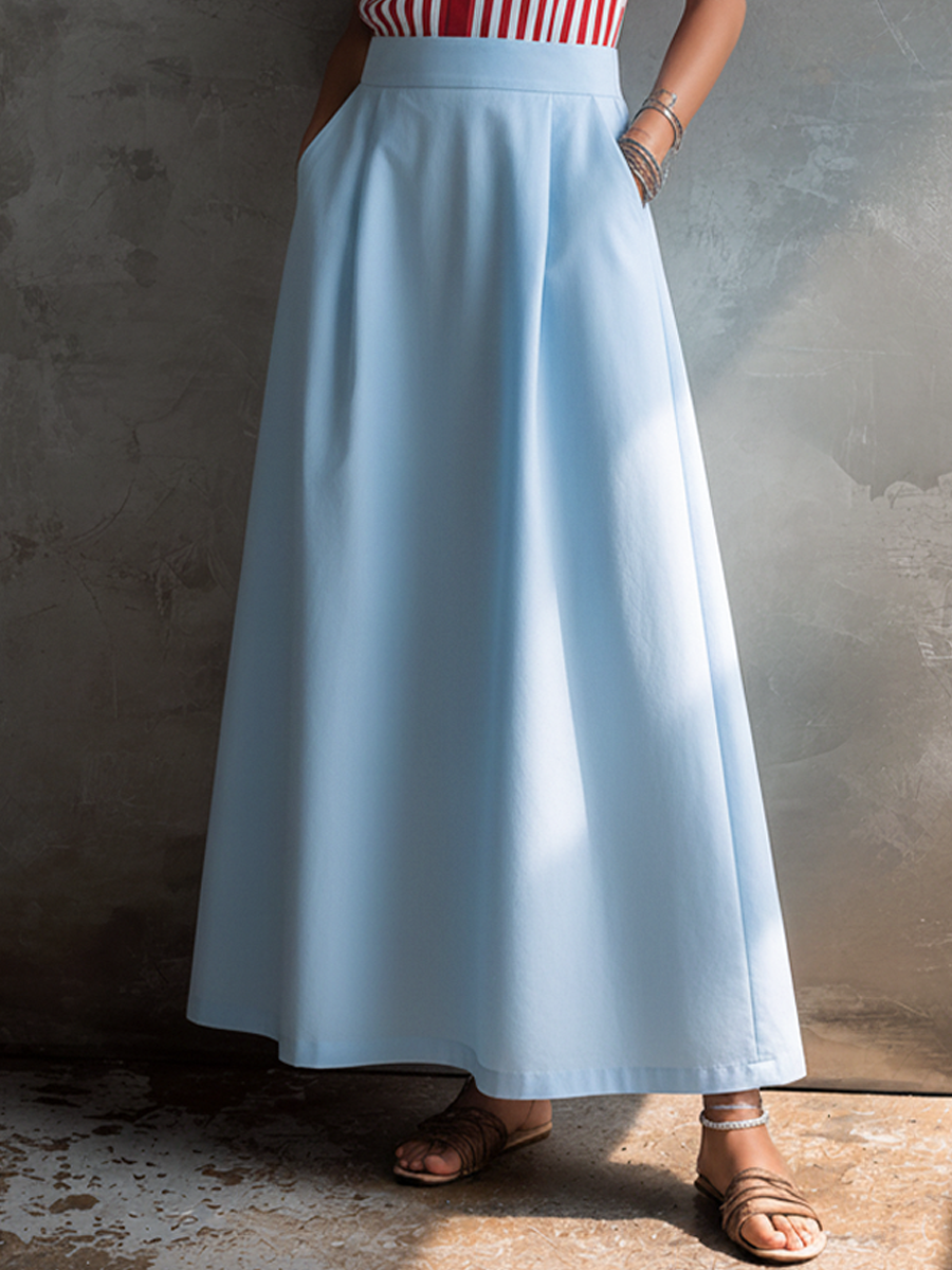 Striped Knit Maxi Skirt Set