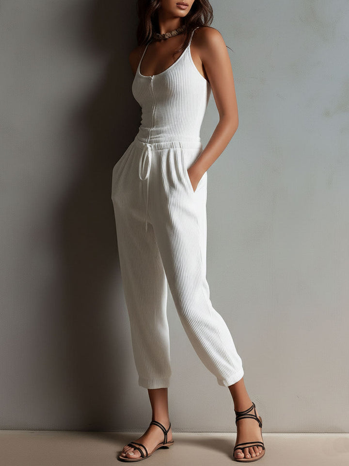 Minimalist Drawstring Everyday Jumpsuit