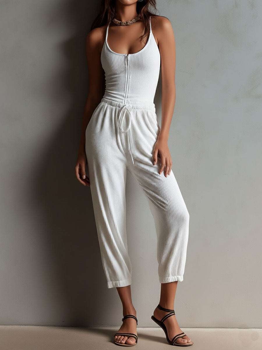 Minimalist Drawstring Everyday Jumpsuit