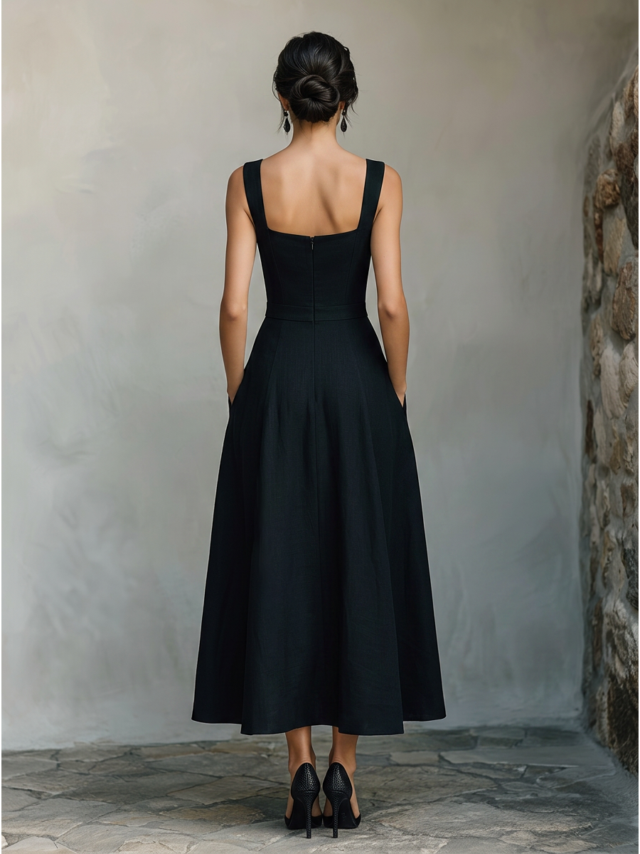 Square Neck Swing Maxi Dress