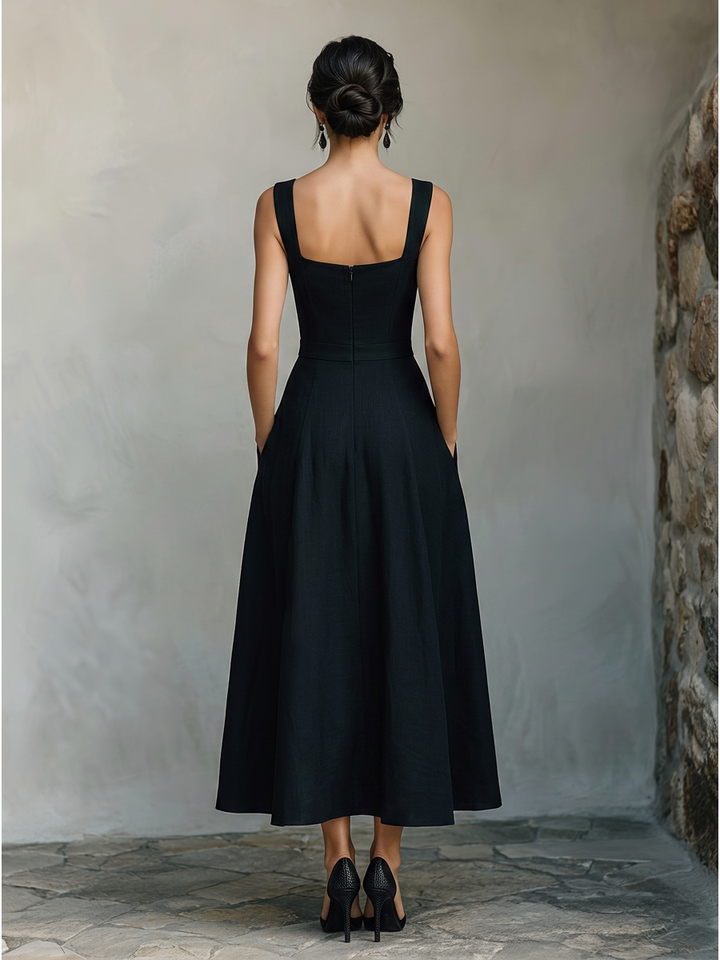Square Neck Swing Maxi Dress