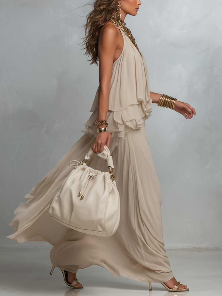 Ethereal Layered Halter Set