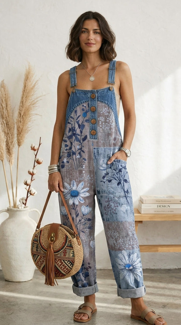 Luna | Vintage Floral Jumpsuit