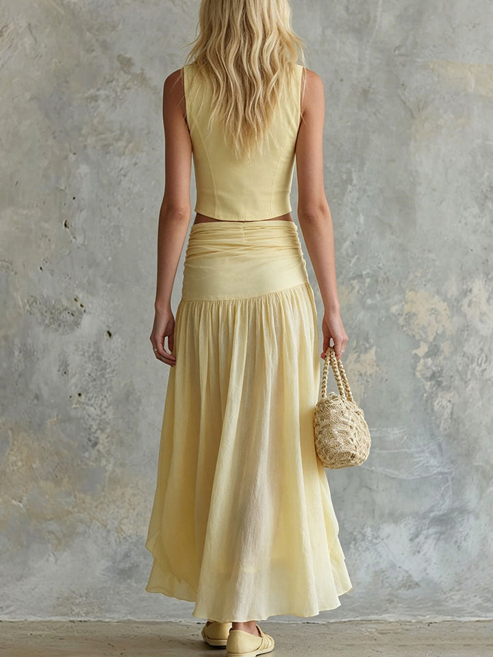 Yellow Vest Pants Set